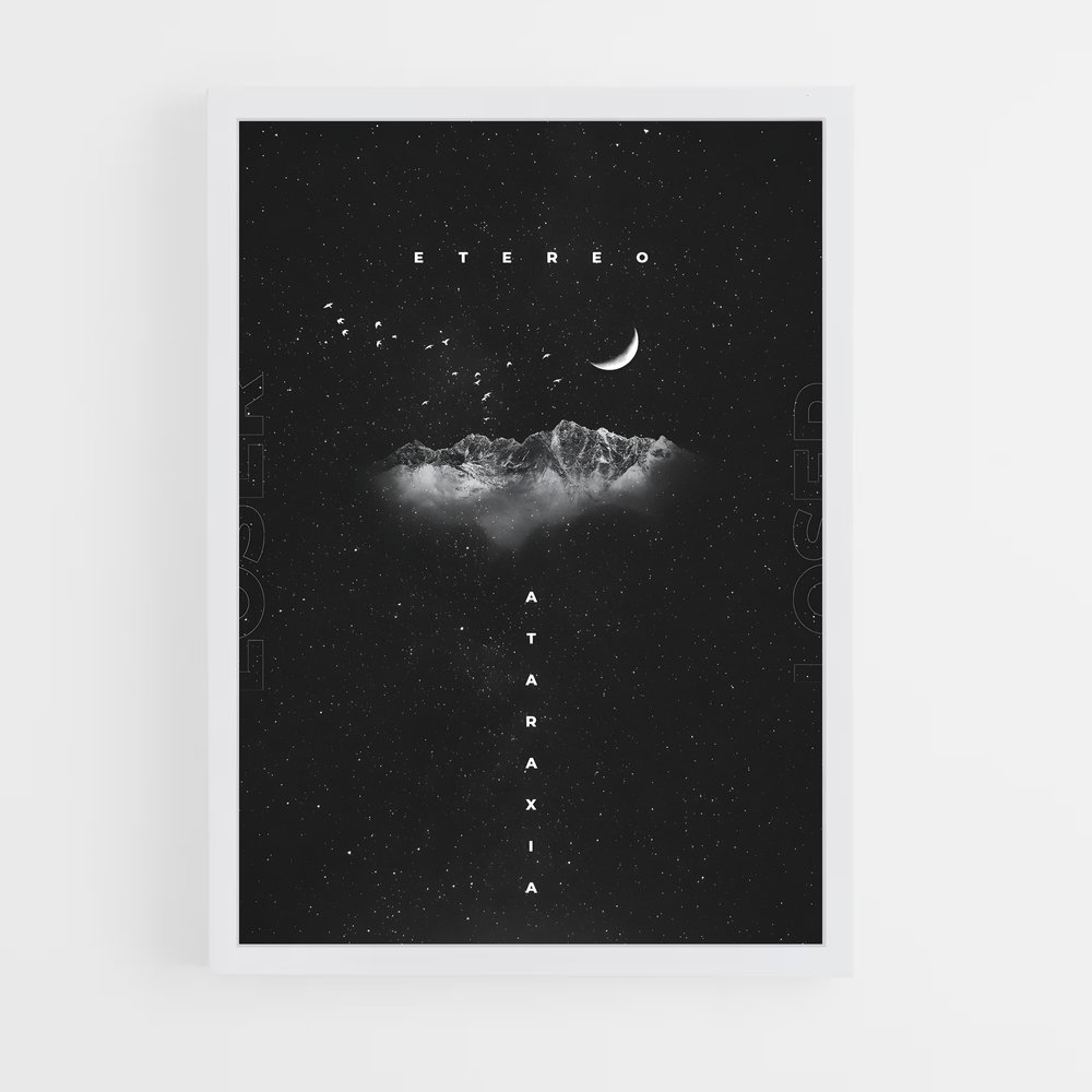 Poster Étoiles et Lune – affiche Art spatial (vue 3)
